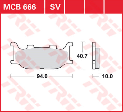 TRW спирачна подложка TRW MCB666 MCB666