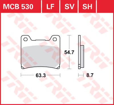 TRW спирачна подложка TRW MCB530 MCB530