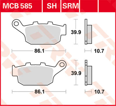 TRW спирачна подложка TRW MCB585 MCB585