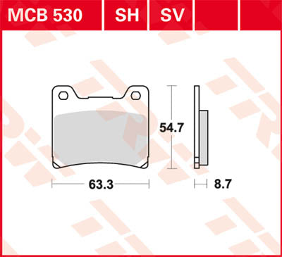 TRW спирачна подложка TRW MCB530SH MCB530SH