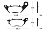 Tecnium Street Organic Brake Pads - MA358 1022490