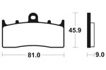 Изпълнение на Tecnium Street Snerited Metal спирачни накладки - MF278 1022762