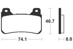 Изпълнение на Tecnium Street Snerited Metal спирачни накладки - MF309 1022769