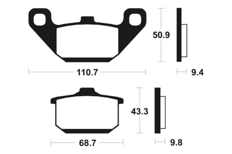 Tecnium Street Performance Sintered Metal Brake Pads - MF57 1022800