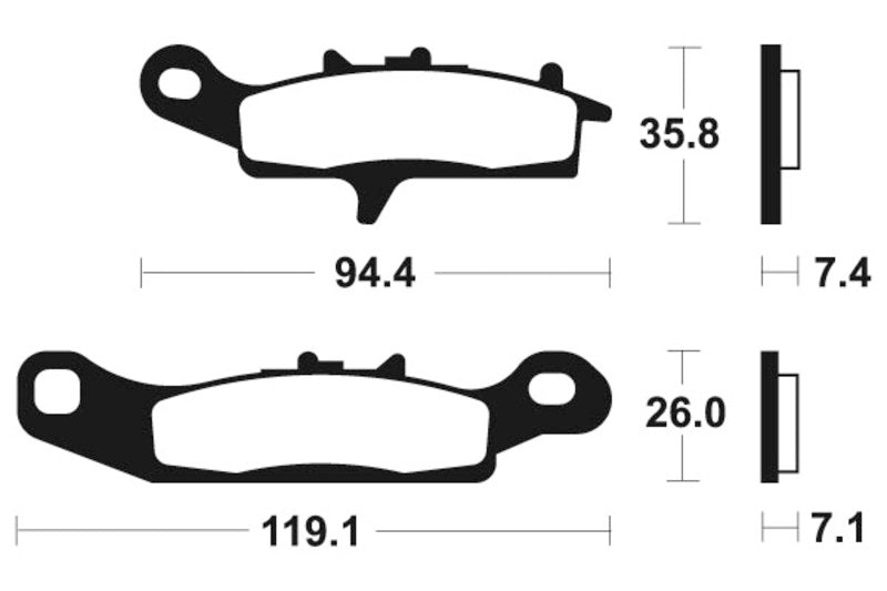 Tecnium MX/ATV Snerited Metal Brake накладки - MO298 1022876