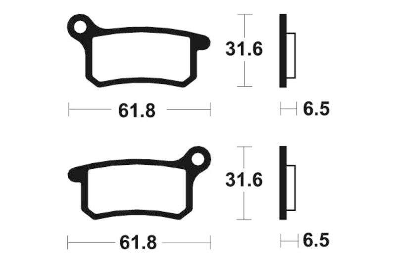 Tecnium Racing MX/ATV Sintered Metal Brake Pads - Mor283 1022973