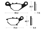 Tecnium Racing MX/ATV Sintered Metal Brake Pads - Mor320 1022986