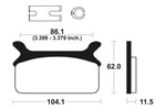 Изпълнение на Tecnium Street Snerited Metal спирачни накладки - MR168 1023045