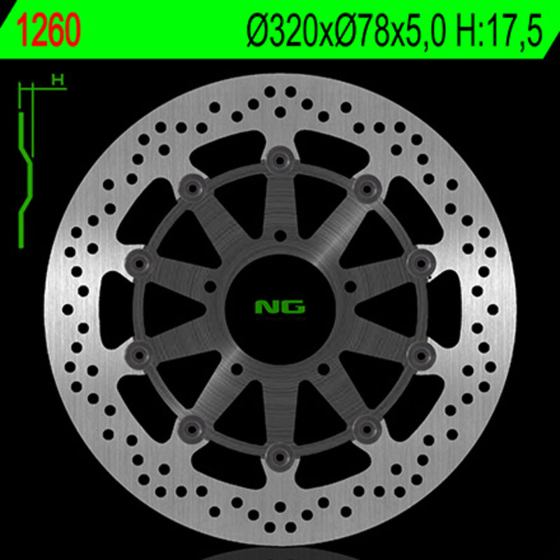 NG спирачен диск кръг 1260g