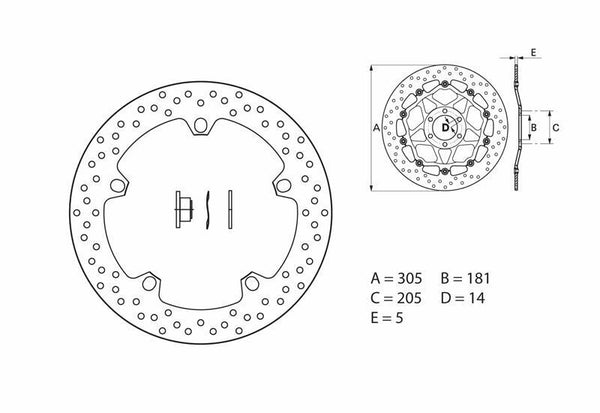 Brembo сериен кръгъл фиксиран спирачен диск 168b407d6