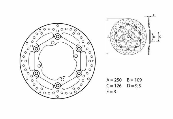 Brembo сериен кръгъл плаващ спирачен диск 78b40811