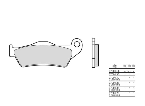 Brembo Scooter Snerited Metal спирачни накладки - 07001XS 07001XS