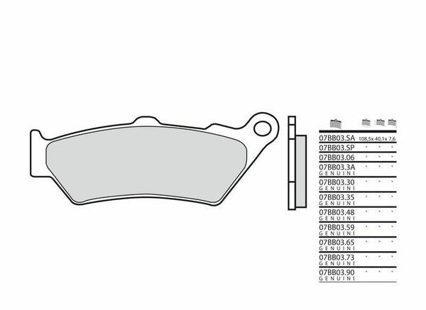 Brembo Street Snerited метални спирачни накладки - 07BB03SP 07BB03SP