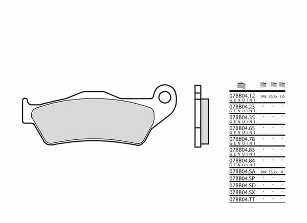 Brembo Street Snerited метални спирачни накладки - 07BB04SA 07BB04SA
