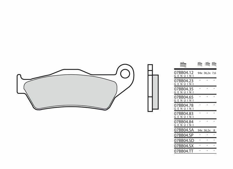 BREMBO Off-Road Sintered Metal Brake pads - 07BB04SX 07BB04SX