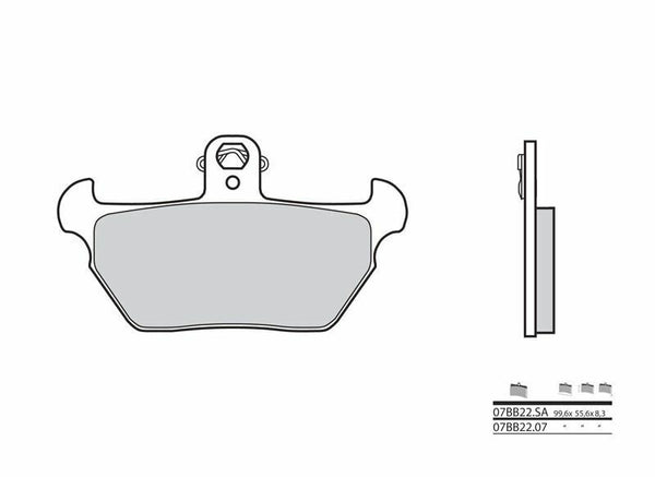 Brembo Street Sintered Metal Brake Pads - 07BB22SA 07BB22SA