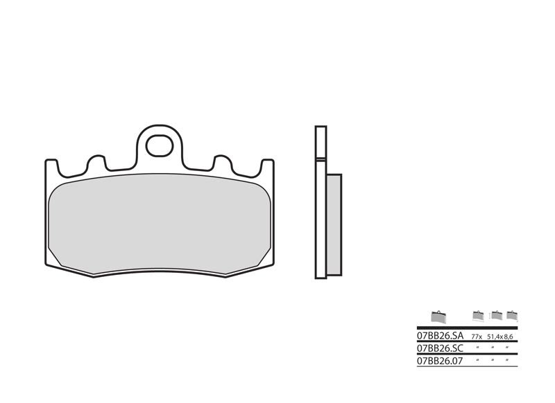 BREMBO Street Sintered Metal Brake pads - 07BB26LA 07BB26LA