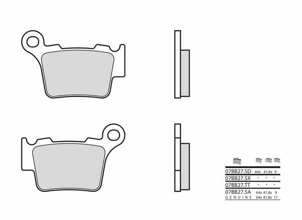 Brembo Off -Road Sintered Metal Brake Pads - 07BB27SX 07BB27SX