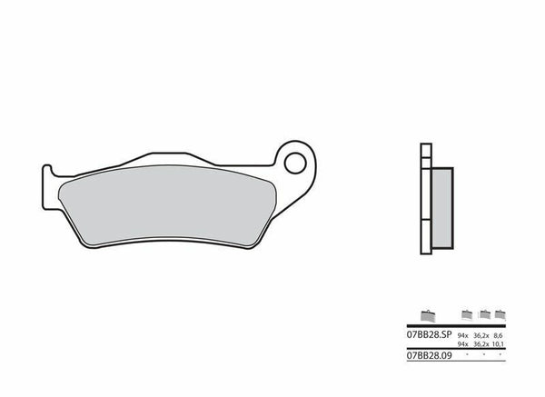 Brembo Street Snerited Metal спирачни накладки - 07BB28SP 07BB28SP