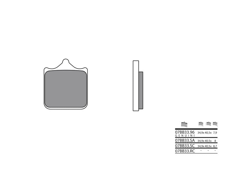 BREMBO Street Sintered Metal Brake pads - 07BB33LA 07BB33LA
