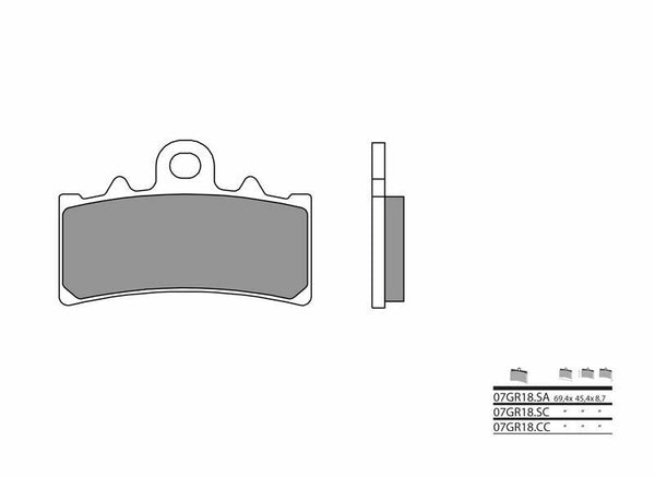 Brembo Street Carbon Ceramic спирачни накладки - 07gr18cc 07gr18cc