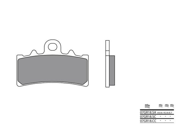 Brembo Street Snerited Metal спирачни накладки - 07gr18sa 07gr18sa