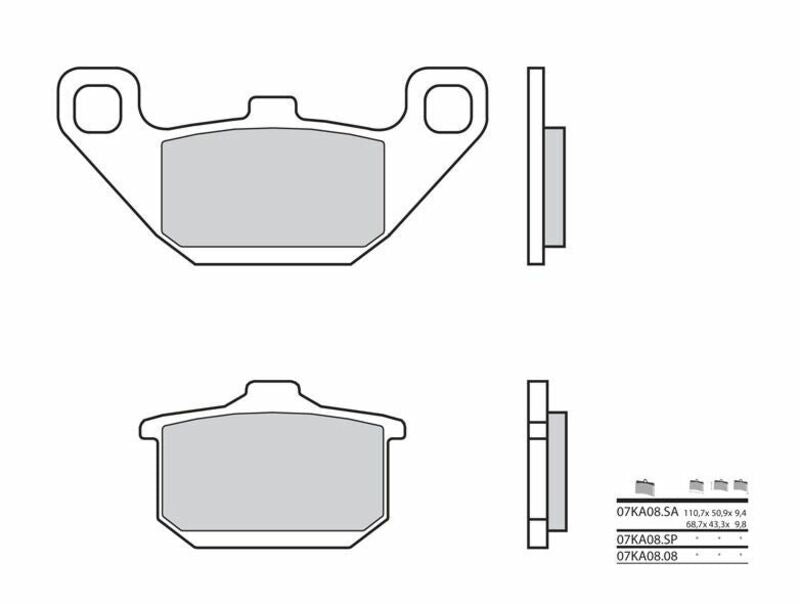 BREMBO Street Carbon Ceramic Brake pads - 07KA0808 07KA0808