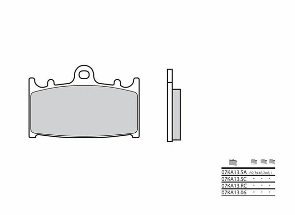 Brembo Street Snerited метални спирачни накладки - 07KA13SA 07KA13SA