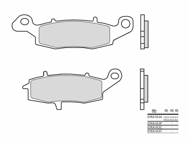 Brembo Street Snerited метални спирачни накладки - 07KA18SA 07KA18SA