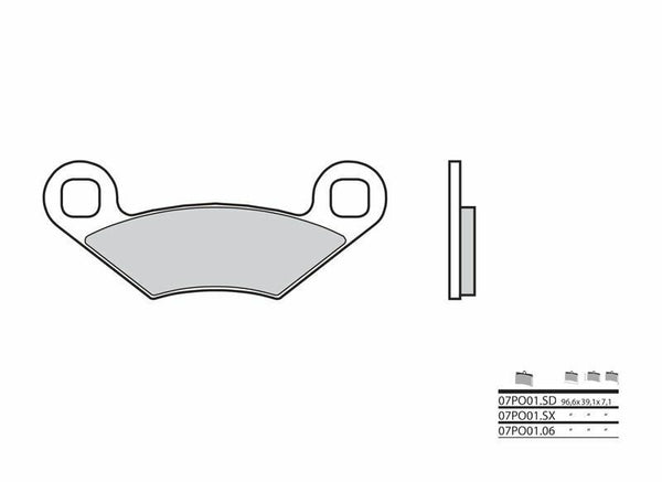 Brembo Off -Road Snerited Metal спирачни накладки - 07PO01SX 07PO01SX