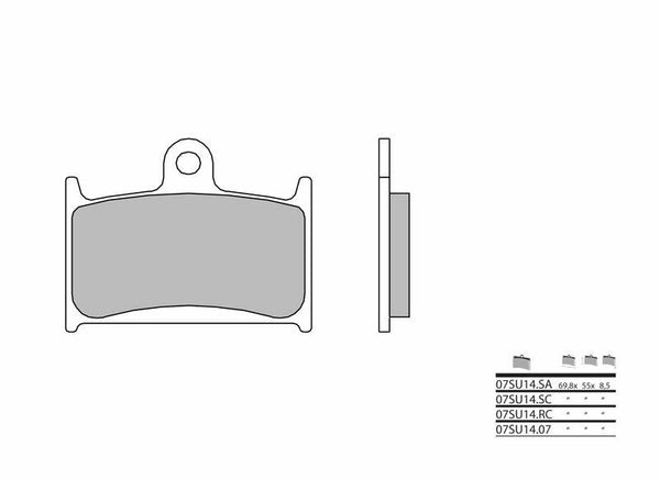 Brembo Street Snerited метални спирачни накладки - 07SU14SA 07SU14SA