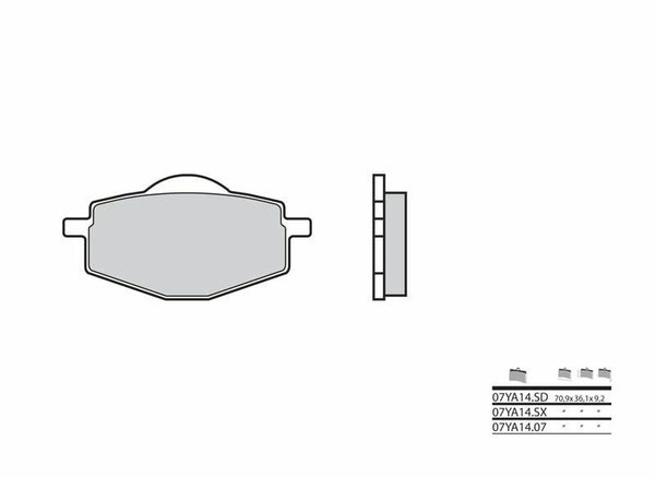 Brembo Off -Road Sintered Metal Brake накладки - 07YA14SD 07YA14SD