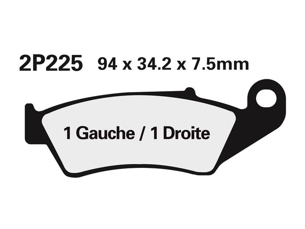 Nissin Off-Road Semi-Metallic Brake Pads-2p-225GS 2P-225GS
