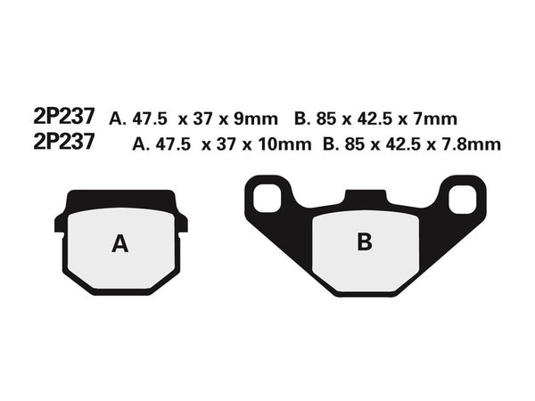 Nissin Off-Road Semi-Metallic Brake Pads-2p-237GS 2P-237GS