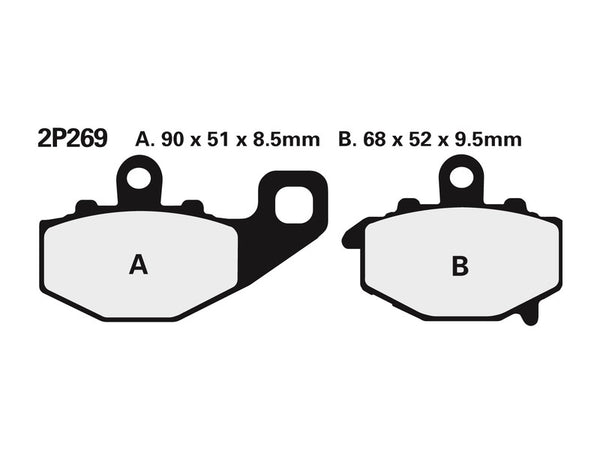 NISSIN Street Semi-Metallic Brake pads - 2P-269NS 2P-269NS 