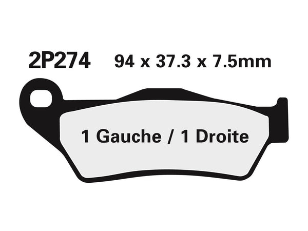 Nissin Off-Road Semi-Metallic Brake Pads-2p-274GS 2P-274GS
