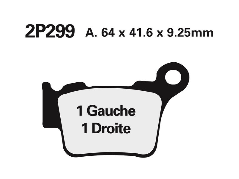 NISSIN Street /Off-Road Sintered Metal Brake pads - 2P-299ST 2P-299ST 