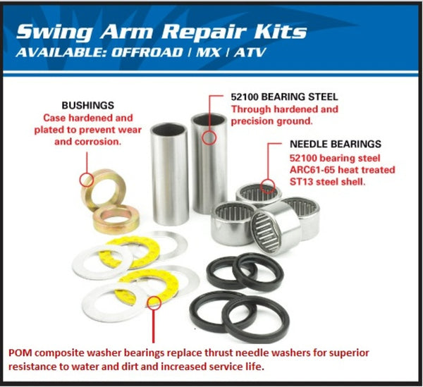 All Balls Swing Arm Bearing Kit Honda Yamaha YFM350X Warrior 28-1027