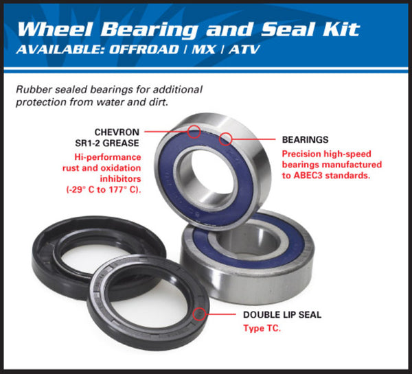 All Balls Front/Rear Wheel Bearing Kit 25-1327