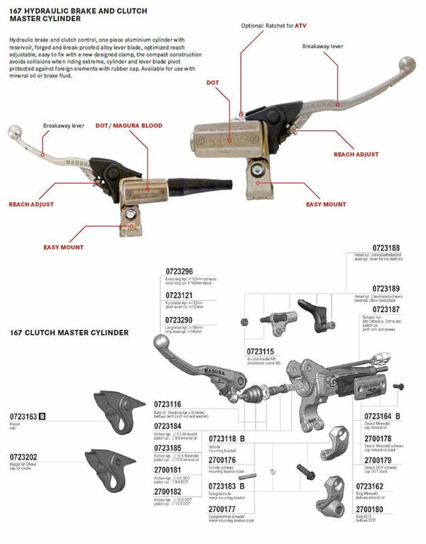 Magura Hymec 167 Hydraulic Clutch for Honda CRF250R 2100307.0