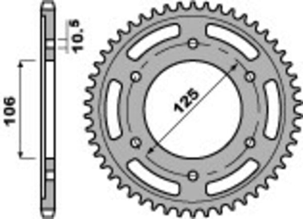 PBR Racing Aluminium Ultra -Light заден прупита - 525 4529 48 L
