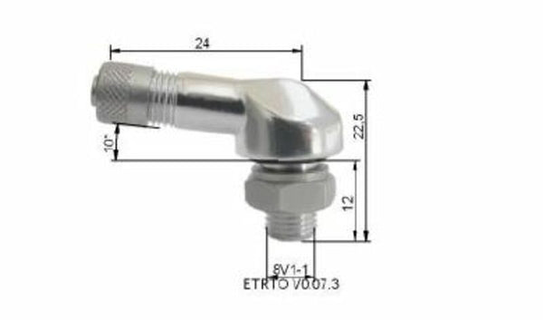 Bihr Ø8.5mm алуминиев клапан за гуми - X10W531