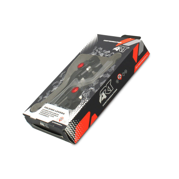 Art Foldable Leverts Black/Red Screw By Pair Honda MX7210-MX8206-RD