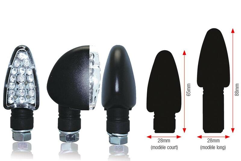 BIHR триъгълник LED индикатори Кратки черни Universal01-070SBK