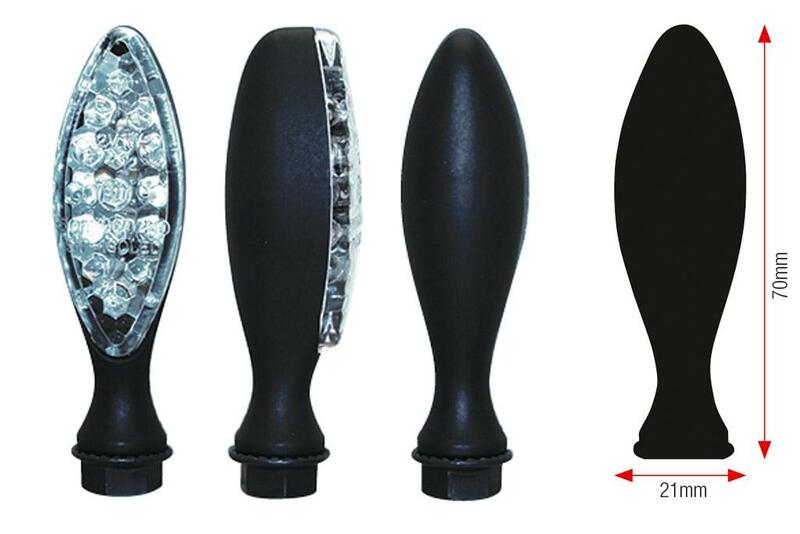 Bihr Elipse LED Indicators Black Metal Universal01-1908BK