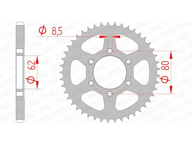 AFAM Steel Standard Rear Sprock 12203 - 428