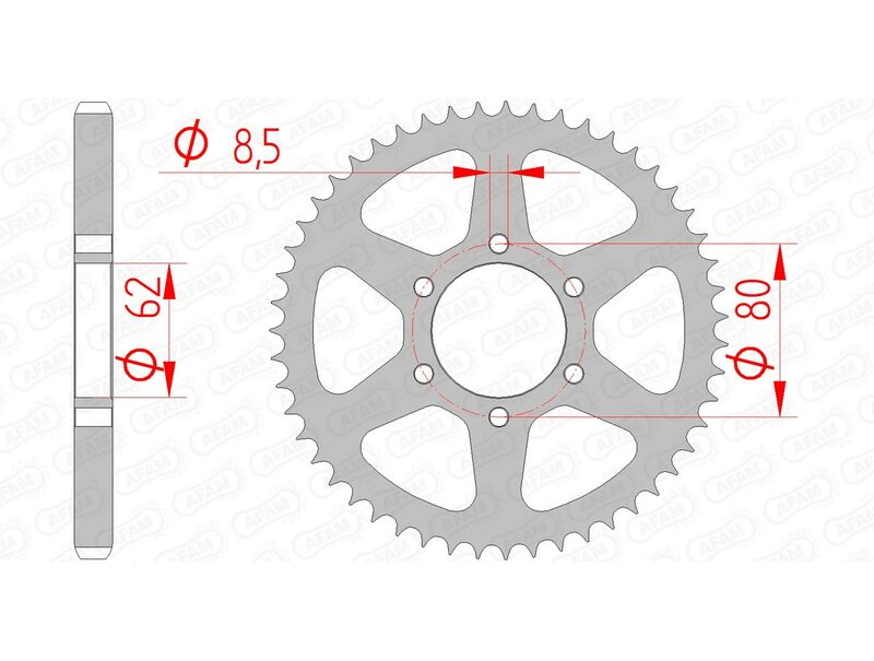 AFAM Steel Standard Rear Sprock 12208 - 428