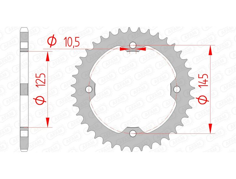 Afam steel standard rear sproke 12407 - 520