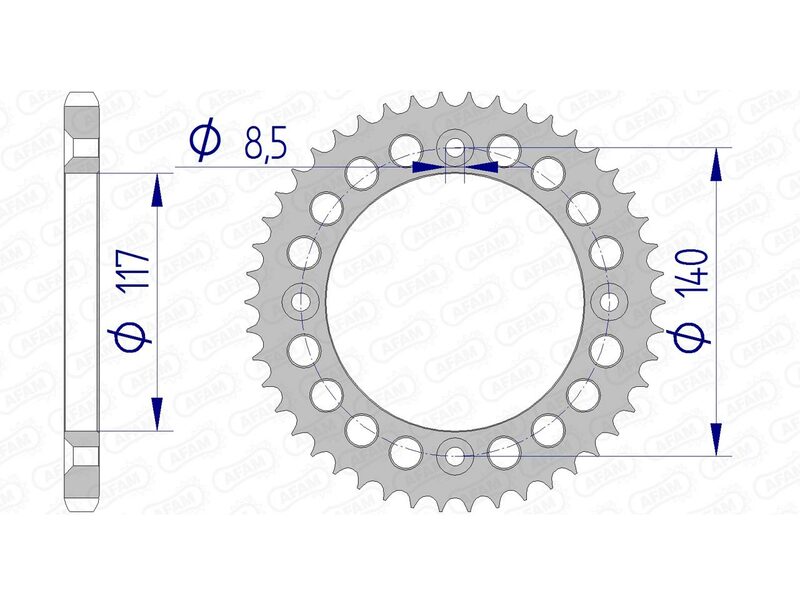 Afam Aluminium Ultra -Light Hard AnoDivied заден Spropet 13108 - 428