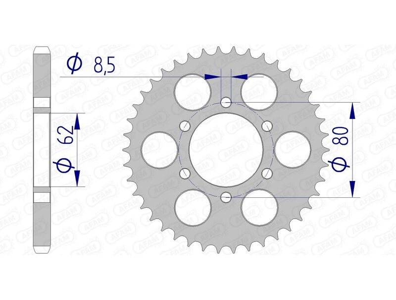 Afam Aluminium Ultra -Light Hard AnoDivied заден Spropet 13208 - 428